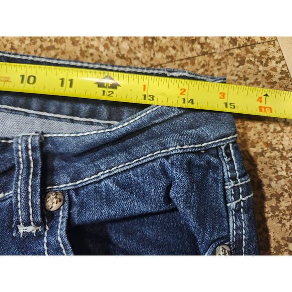 Premier 5/6S (30x27.5) Skinny Boho Luxe Denim Western Bling Cowgirl Mid-Rise - Picture 5 of 9
